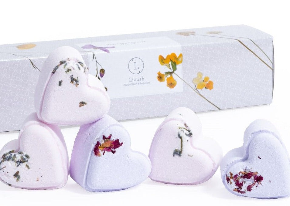 Heart Shaped Shower Steamers Gift Box, Set of 5 Shower Steamers Package by Lizush