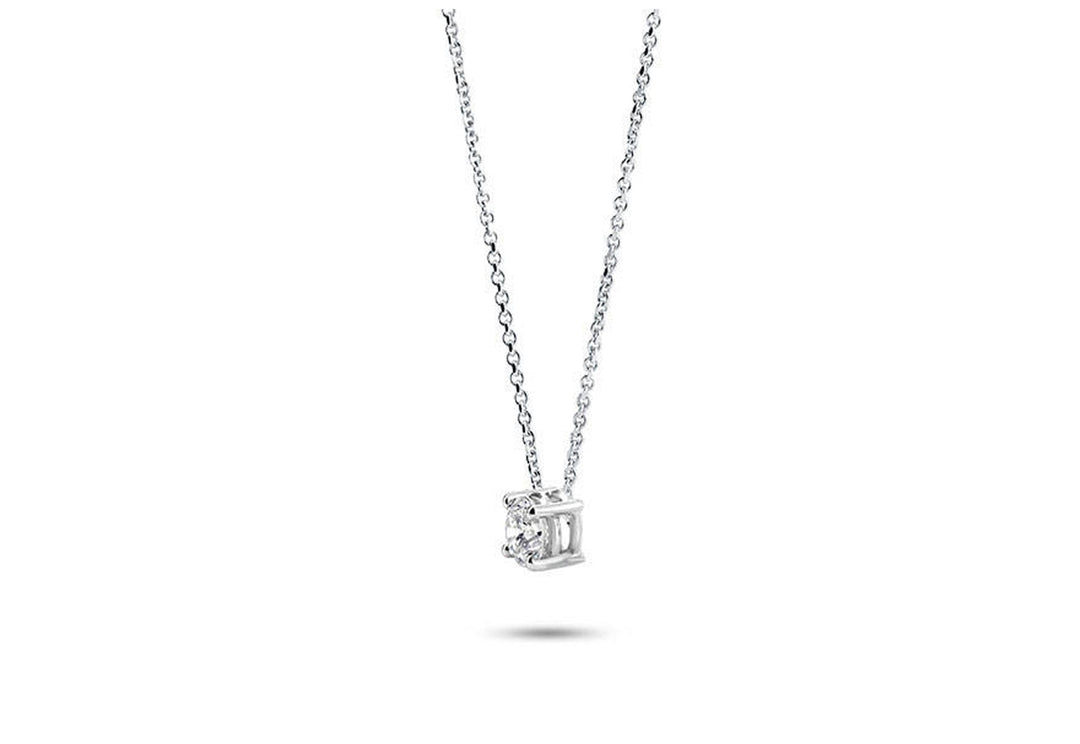 4mm Natural Diamond Solitaire Necklace 14k Gold