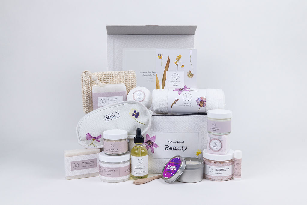 A Special Day Gift, Birthday Gift Basket, Lavender Natural Bath & Body by Lizush