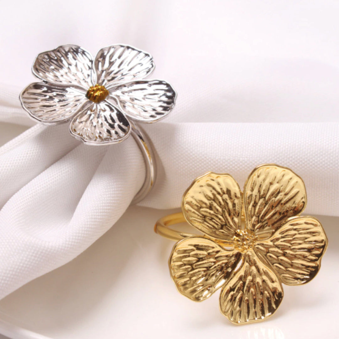 5 Leaf Flower Napkin Ring Set of 6 by ClaudiaG Collection