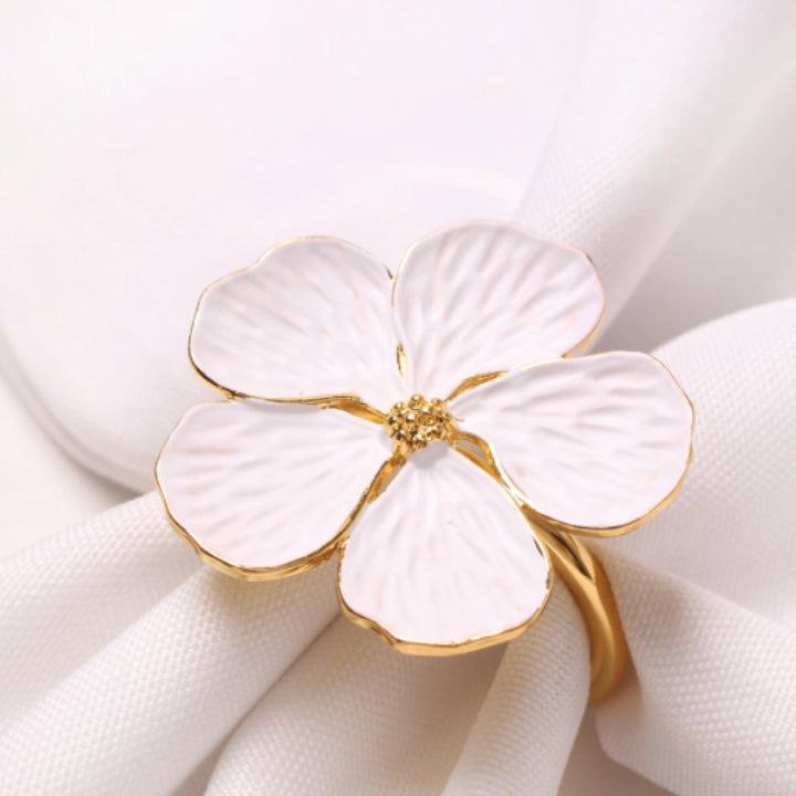5 Leaf Flower Napkin Ring Set of 6 by ClaudiaG Collection