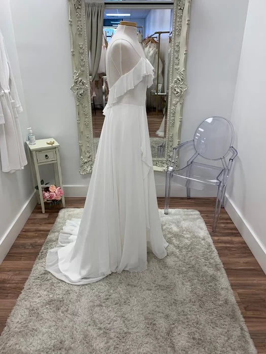 Chiffon Ruffled Wedding Gown by Sweetheart Style 11060 Size 12