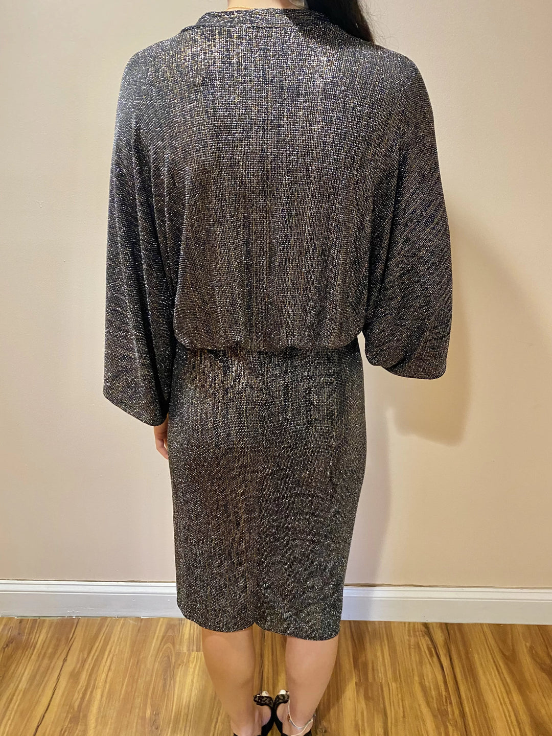 Retro Dress ins Black/Silver Shimmer from Apricot Lane Size L