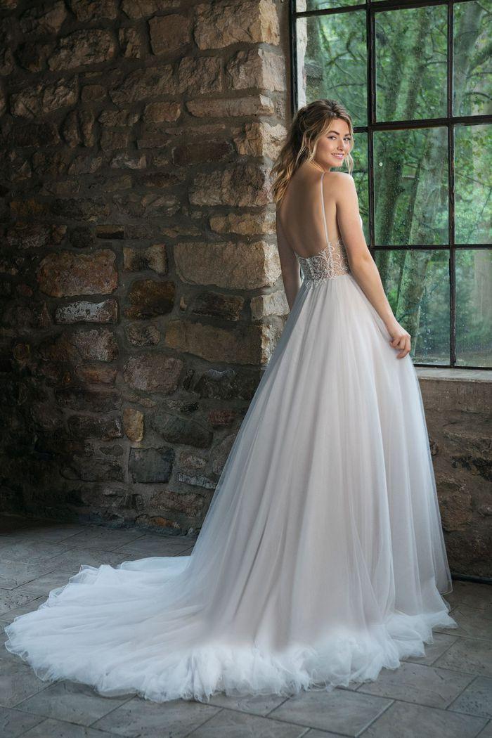 Tulle Ball Gown with Beaded Illusion Back Style 44069 by Justin Alexander Size 14