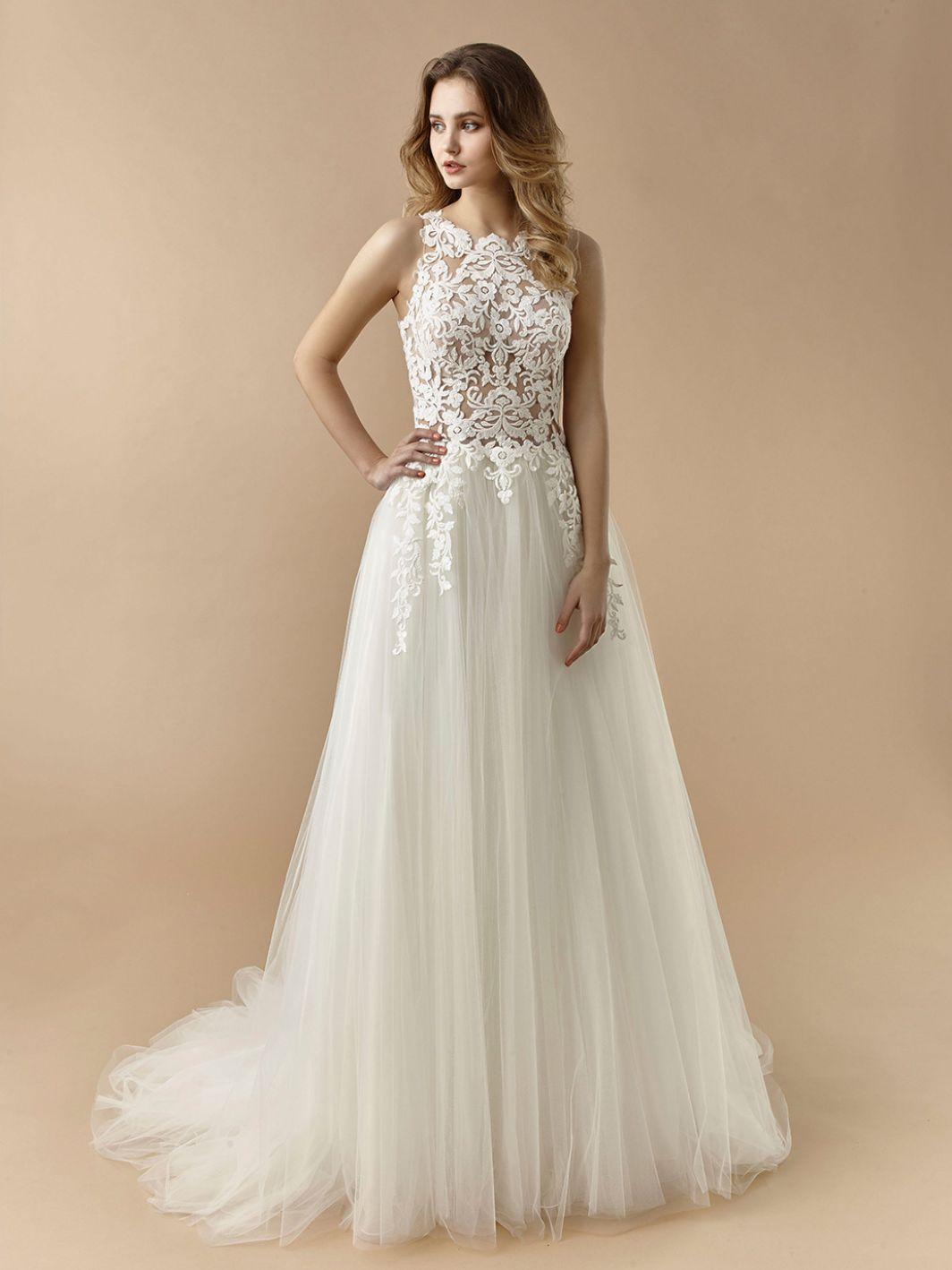 Lace and Tulle A-Line Gown by Enzoani Style BT20-10 Size 14