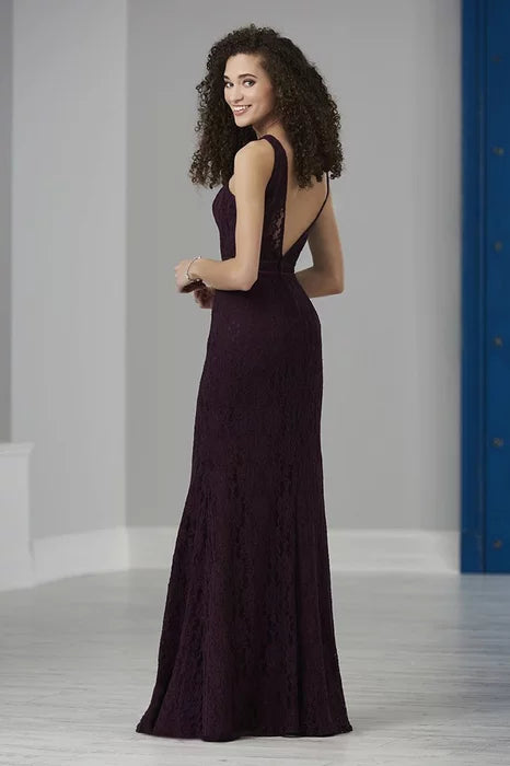 Christina Wu Lace Gown with Bateau Neckline and Deep V-Back Size 14