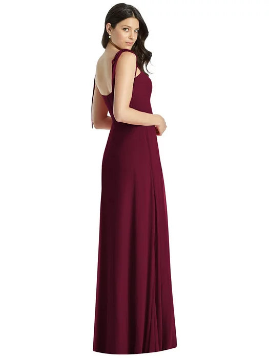 Tie Strap Chiffon Dress with Front Slit Style 3042 Size 12
