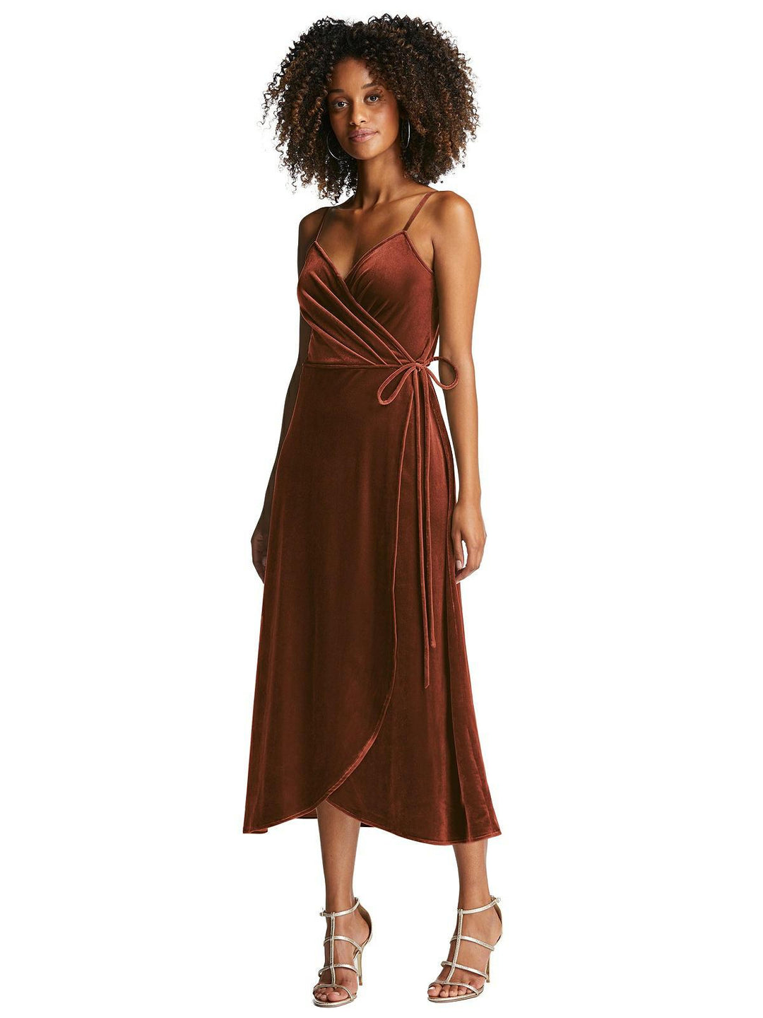 Velvet Midi Wrap Dress by Dessy Style 1537 Size L