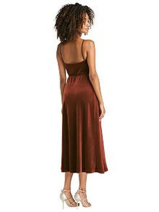 Velvet Midi Wrap Dress by Dessy Style 1537 Size L