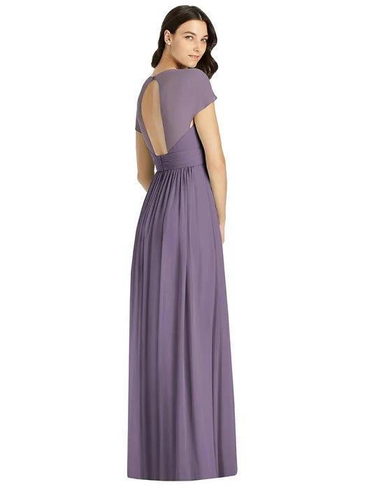 Cap Sleeve Cutout Illusion-Back Dress by Jenny Packham Style JP1021 Size 12