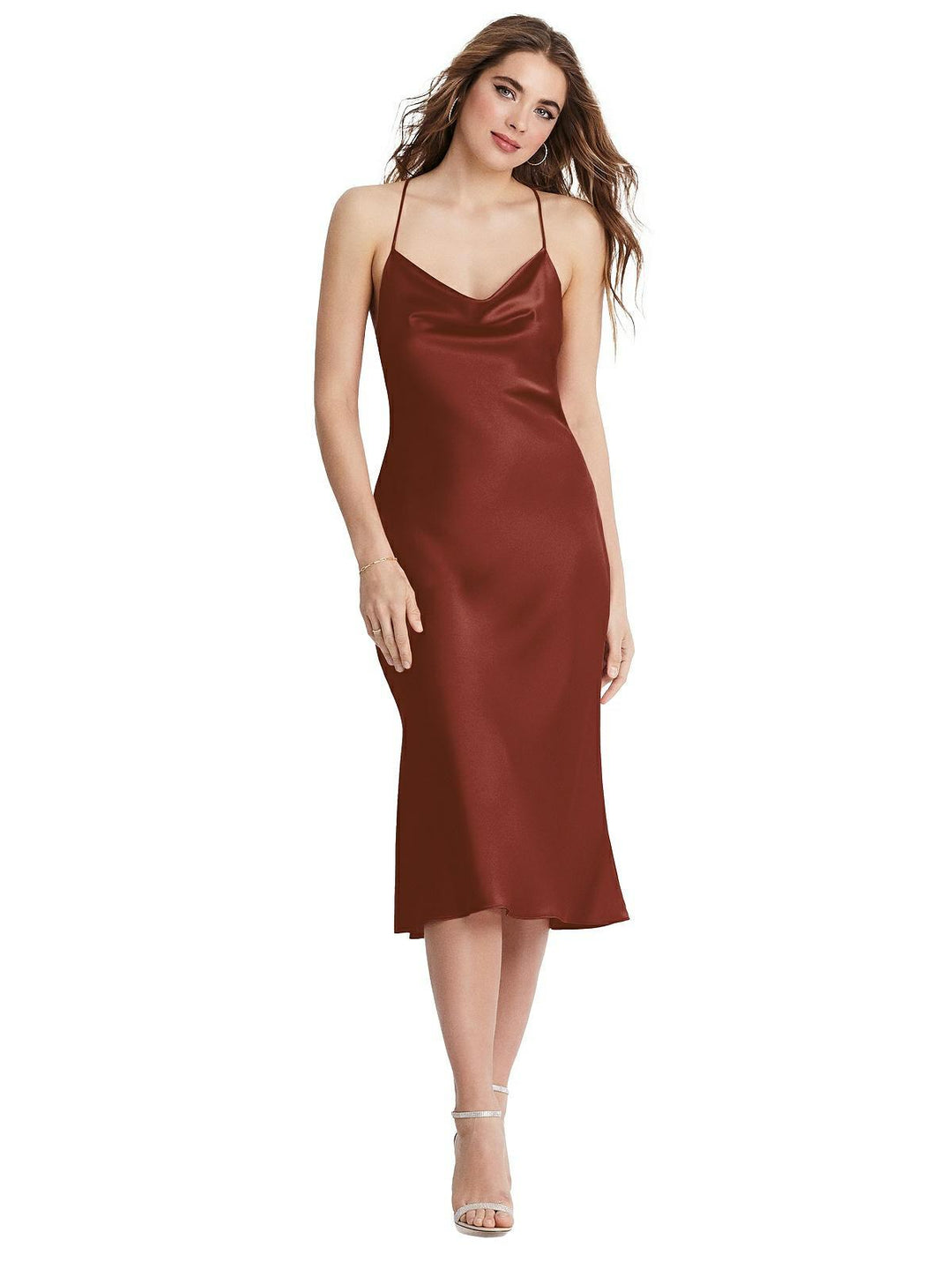 Cowl-Neck Convertible Midi Slip Dress by Dessy Style LB001 Size M