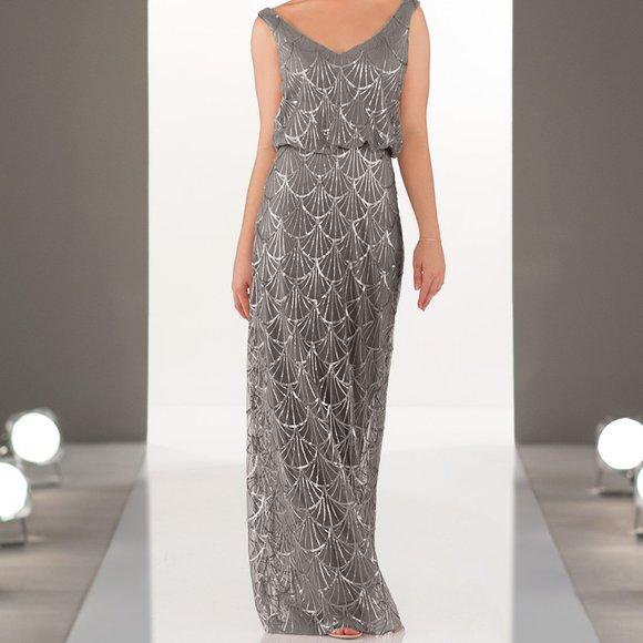 V-Neck Sequin Gown by Sorella Vita Style 9062 Size 14