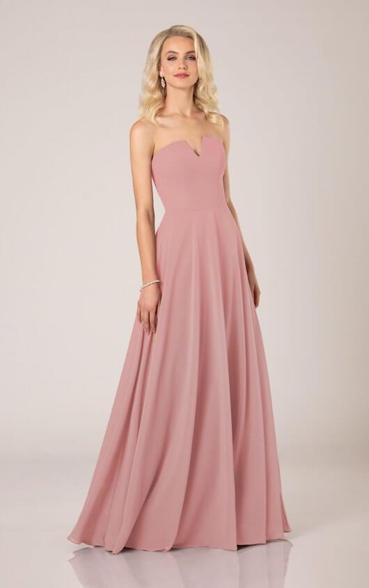 Strapless Dress with Notched Neckline by Sorella Vita Style 9372 Size 14