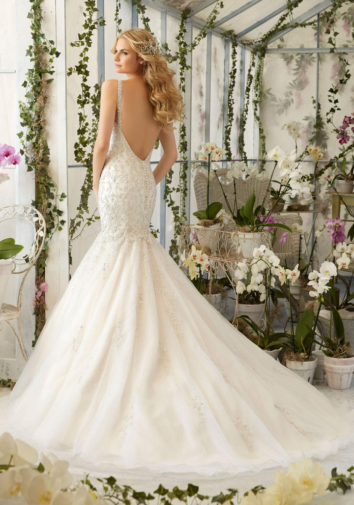 Low Back Tulle Mermaid Gown Style 2823 Size 10