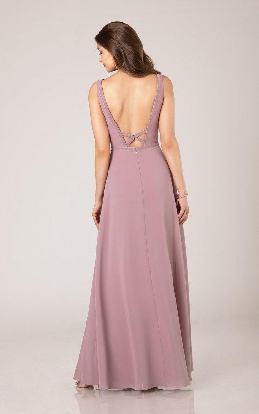 Backless Dress with Velvet Trim Style 9374 Size 12
