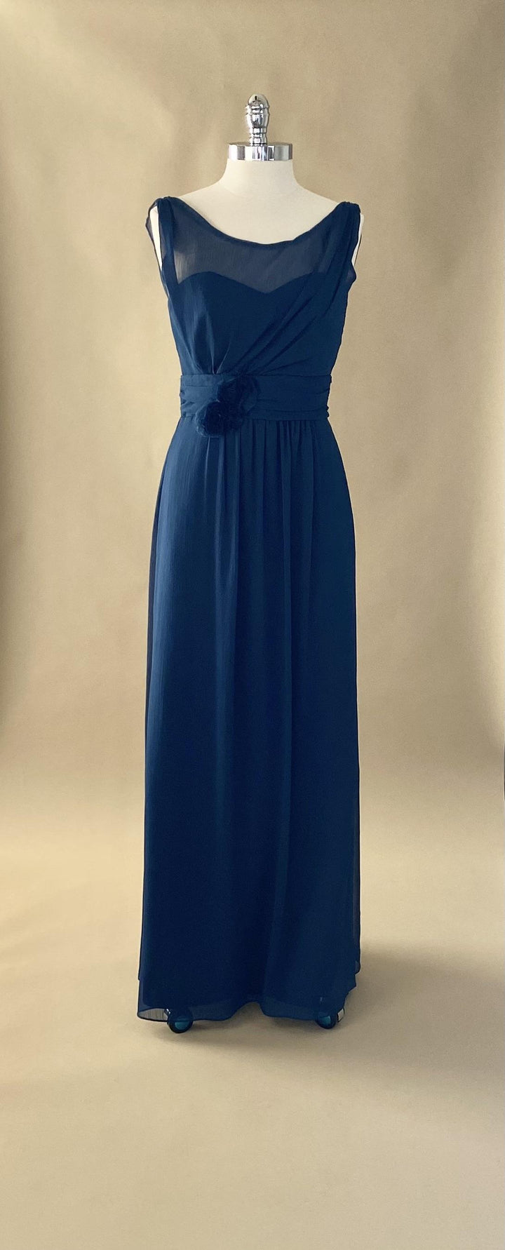 Chiffon Gown with Floral Waist Detail Size 6