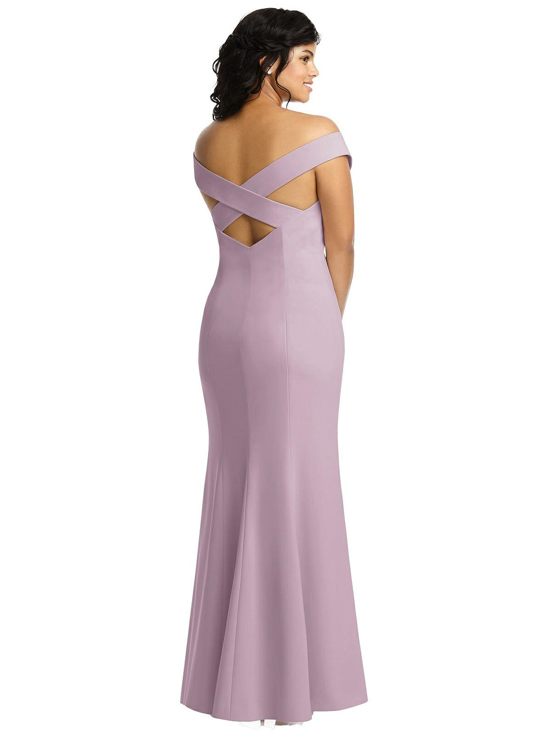 Off-the-Shoulder Criss Cross Back Trumpet Gown Style 3012 Size 12