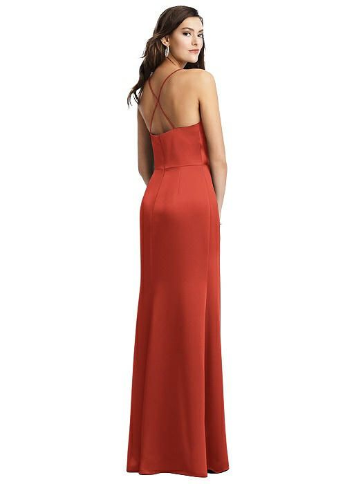 Lux Charmeuse Cowl Neck Slip Dress by Dessy Style 3056 in Sizes 0, 2, 4, 4, and 20 w/xtra length