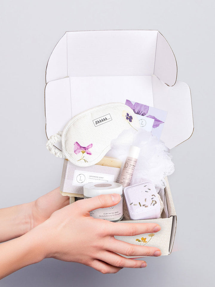 Lavender skincare products set, Natural skincare Bridesmaid gift box