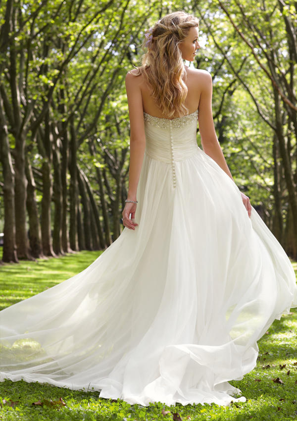Chiffon Gown with Jeweled Neckline Style 6745 Size 10