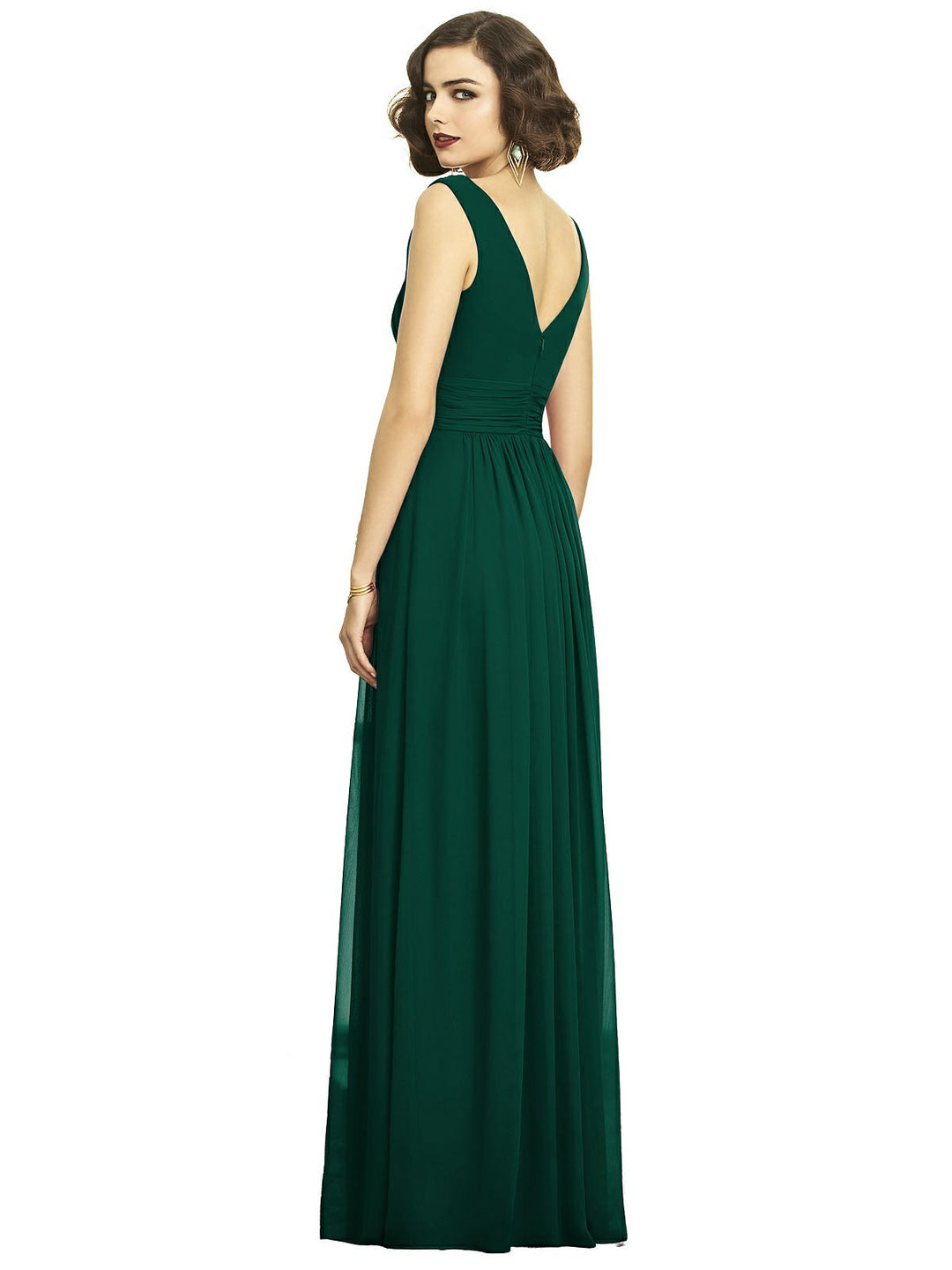 Sleeveless Draped Chiffon Maxi Dress with Front Slit Style 2894 Size 24