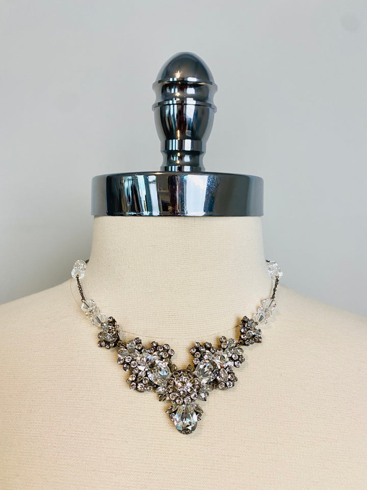 Floral Crystal Statement Necklace