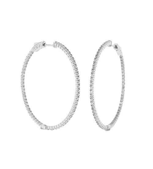 Diamond Thin Large Hoop Earrings