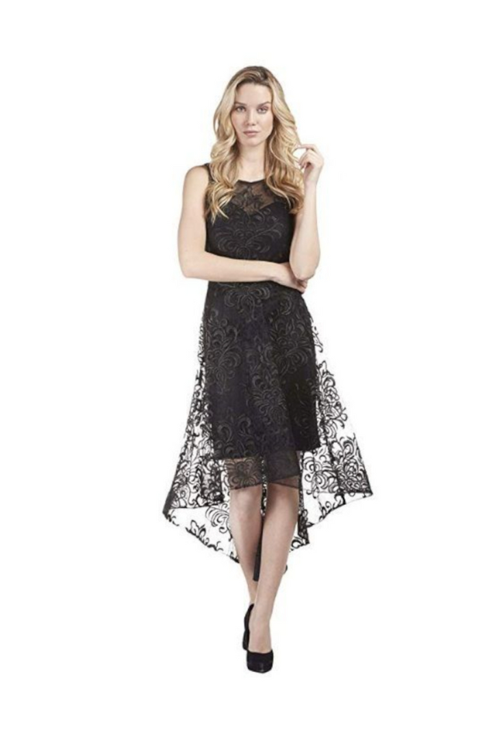 Frank Lyman Damask Lace High-Low Dress (Multiple Sizes)