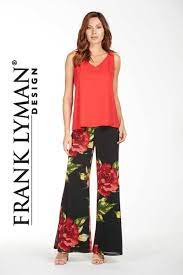 Frank Lyman Floral Mesh Palazzo Pants Sizes 12 & 14