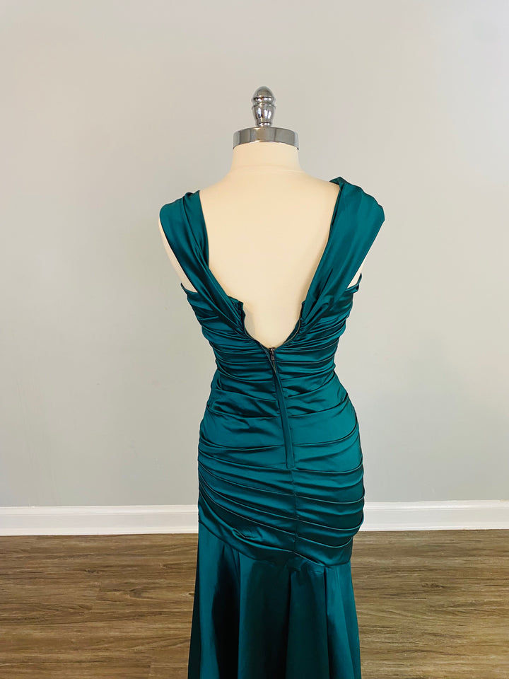Ruched Taffeta Gown by Rickie Freeman for Teri Jon Size 4