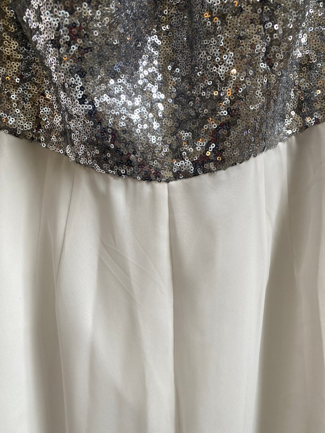 B2 Sequined Jumpsuit Size 6 (In Ivory/Silver)