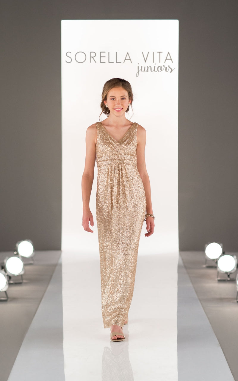 Sorella Vita Sequined JR. Bridesmaid Dress Style J4012 Size 12JR