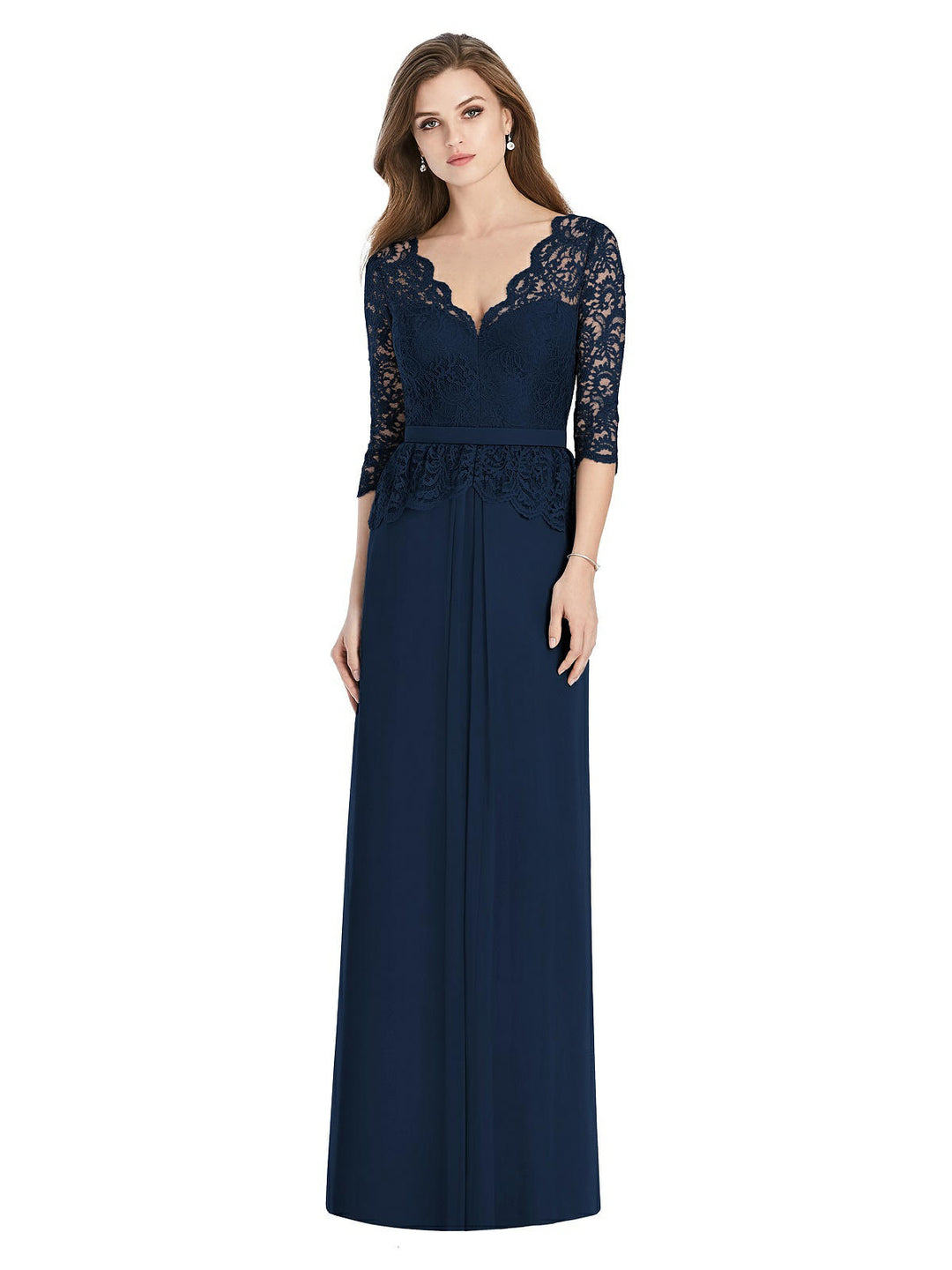 Long Sleeve Illusion Back Dress by Jenny Packham for Dessy Style JP1011 Size 12
