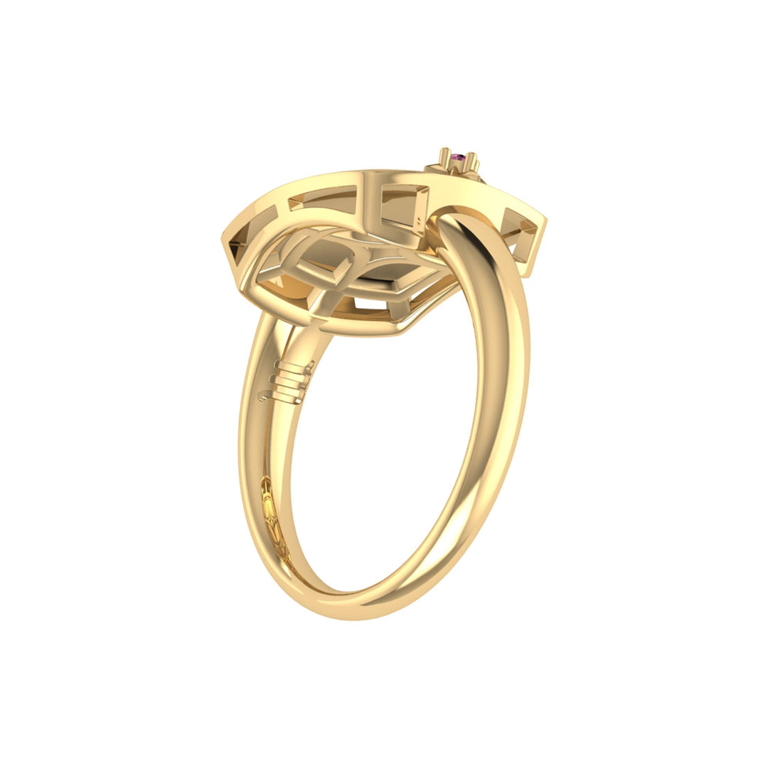 Scorpio Citrine & Diamond Constellation Signet Ring in 14K Yellow Gold
