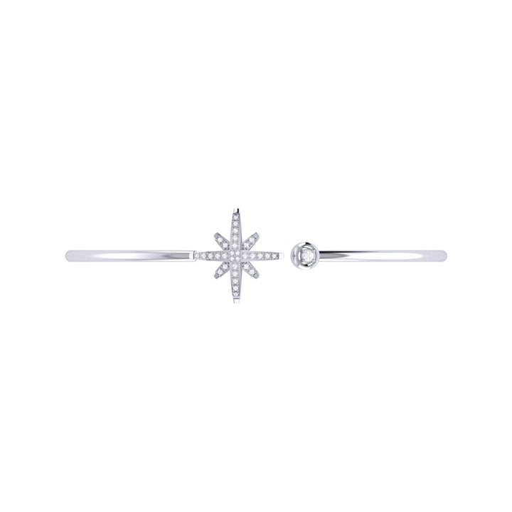North Star Adjustable Diamond Cuff in Sterling Silver