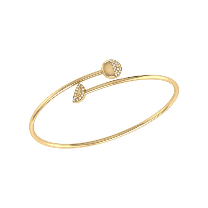 Moon Stages Adjustable Diamond Bangle in 14K Yellow Gold