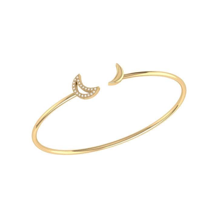 Date Night Double Crescent Adjustable Diamond Cuff in 14K Yellow Gold