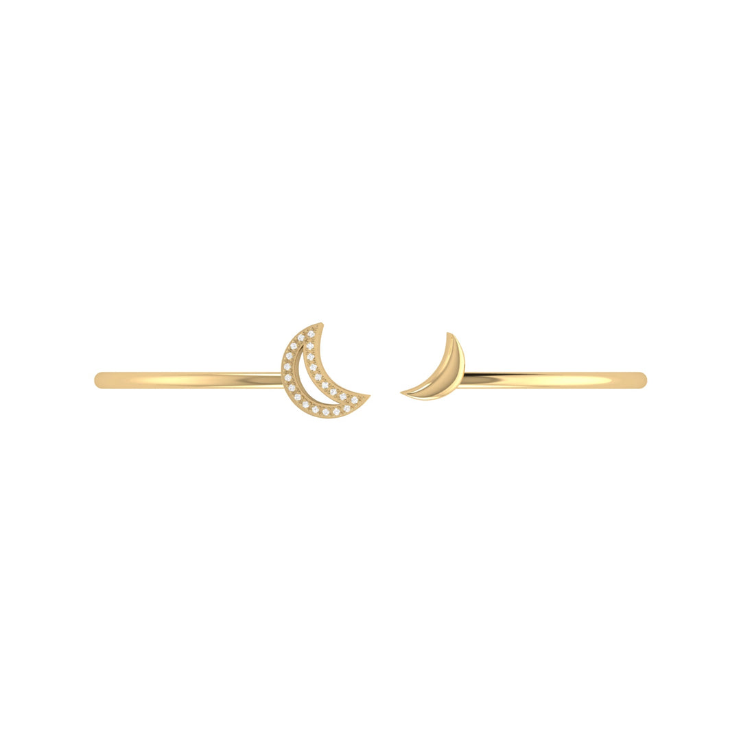 Date Night Double Crescent Adjustable Diamond Cuff in 14K Yellow Gold Vermeil on Sterling Silver