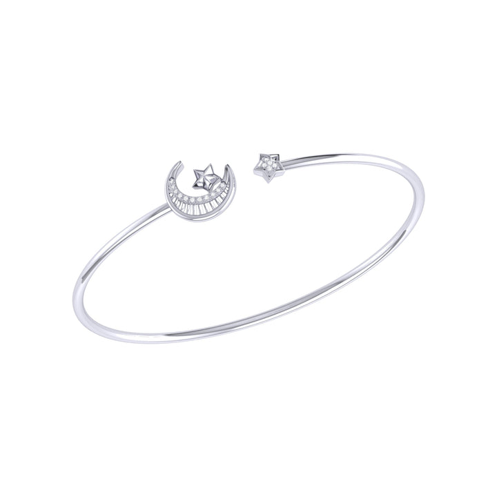 Starkissed Crescent Adjustable Diamond Cuff in Sterling Silver