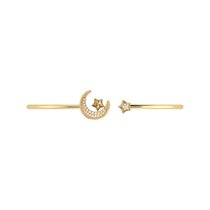 Starkissed Crescent Adjustable Diamond Cuff in 14K Yellow Gold Vermeil on Sterling Silver