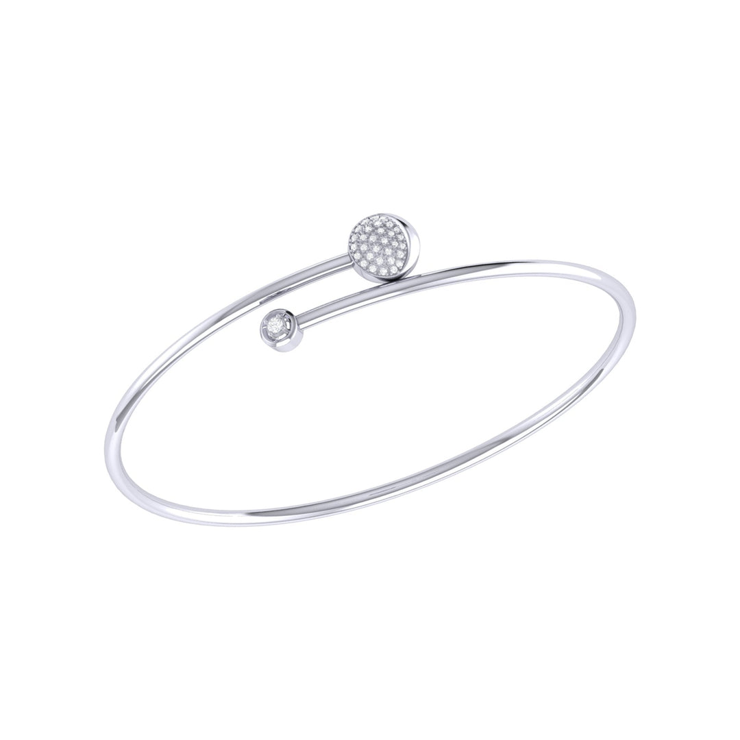 Moon-Crossed Lovers Adjustable Diamond Bangle in 14K White Gold