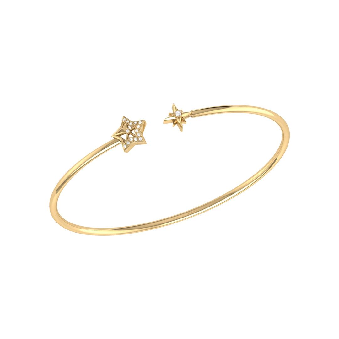 Starry Night Adjustable Diamond Cuff in 14K Yellow Gold Vermeil on Sterling Silver
