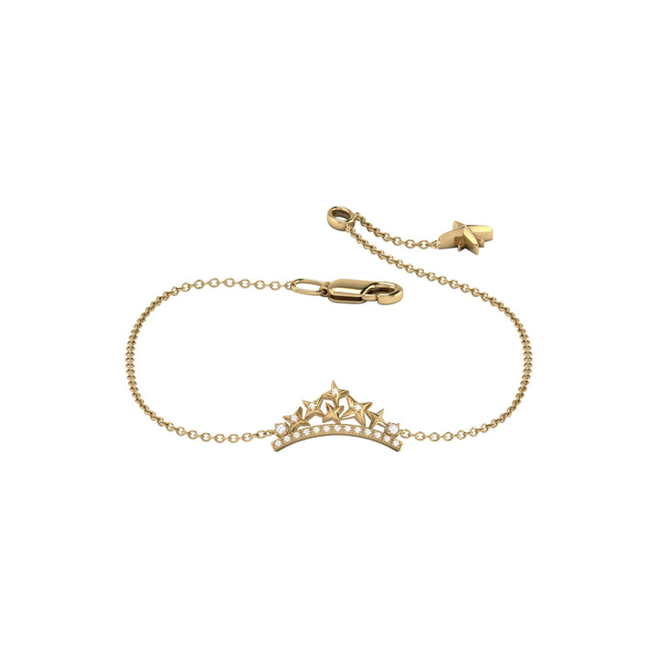 Starry Cascade Diamond Tiara Bracelet in 14K Yellow Gold