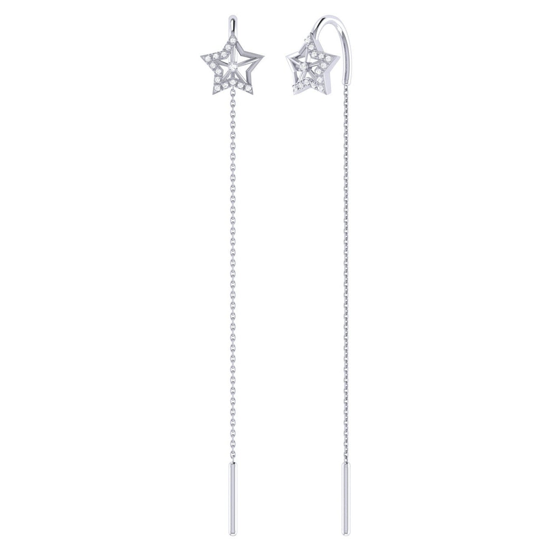 Lucky Star Tack-In Diamond Earrings in Sterling Silver