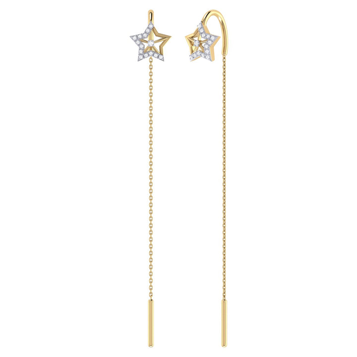 Lucky Star Tack-In Diamond Earrings in 14K Yellow Gold