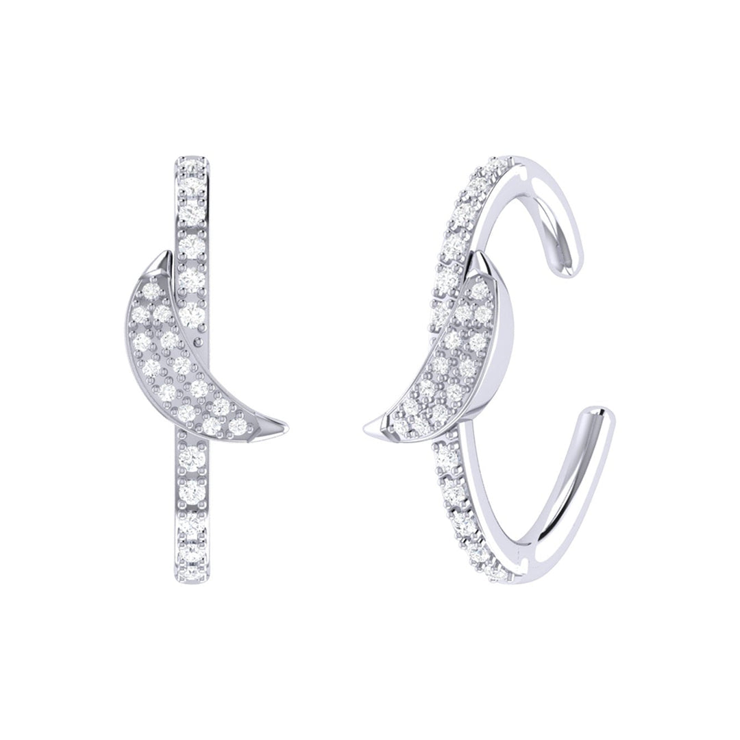 Moonlit Diamond Ear Cuffs in Sterling Silver