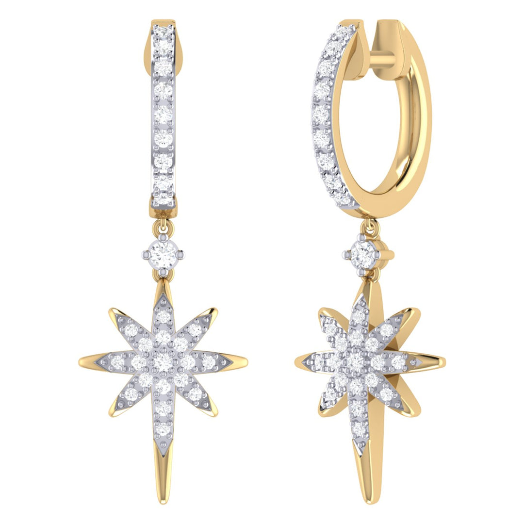 Twinkle Star Diamond Earrings in 14K Yellow Gold
