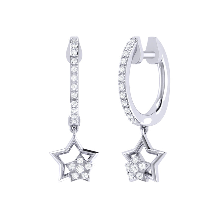 Starkissed Duo Diamond Hoop Earrings in Sterling Silver