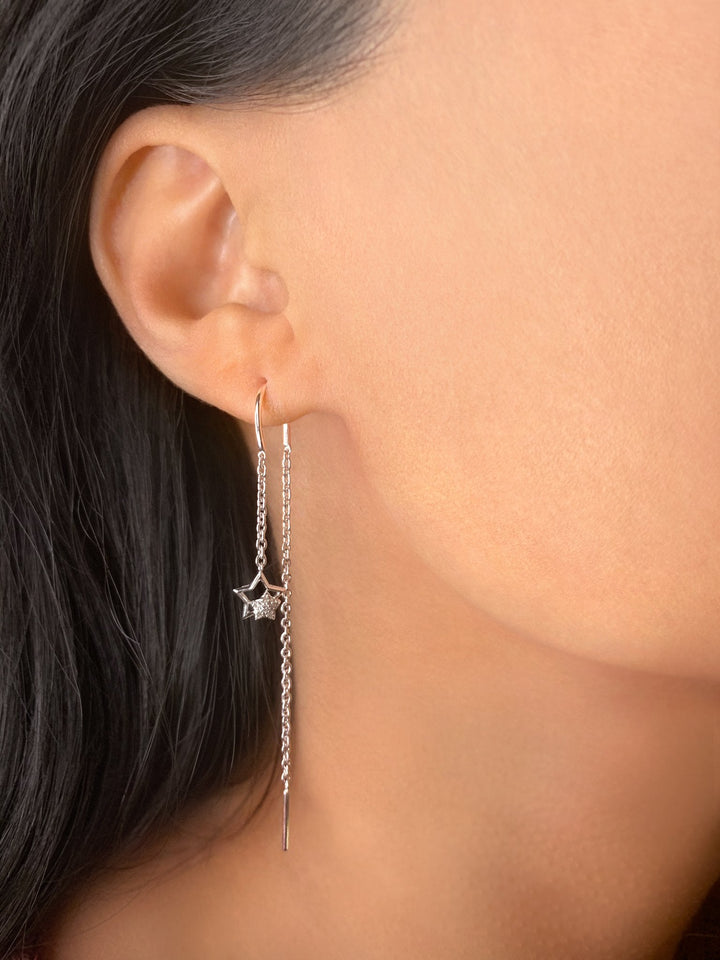 Starkissed Duo Tack-In Diamond Earrings in 14K White Gold