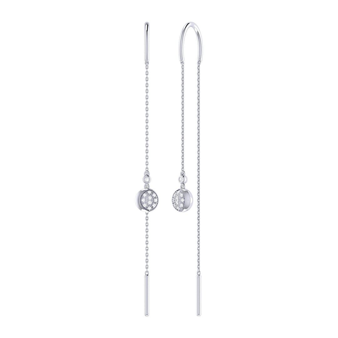 Moonlit Phases Tack-In Diamond Earrings in 14K White Gold